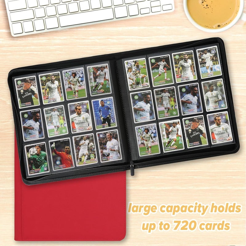 GERMUN Trading Card Binder 12 Pocket, 720 Pockets Card Binders, Card Collection Binder, Card Album Folder for MTG, TCG, Sports Cards, Game Cards (Red) - Image 4